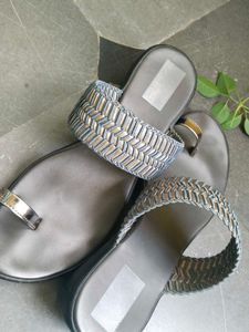 Woven Detail Toe Ring Sandals