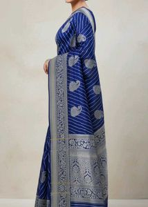 Blue Printed Saree
