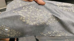 Women Grey Silk Kurta