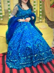 New Morni Blue Colour Lehenga 12 Kali