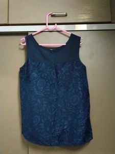 Navy Floral Sleeveless Top