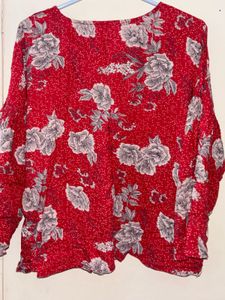 Floral Red Top