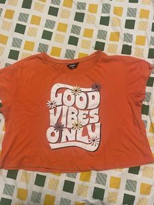 Orange Good Vibes Crop Top