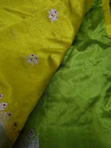 original raw mango Yellow Saree