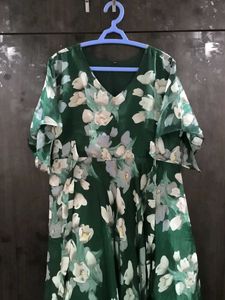 Green Flowy Dress For Women.