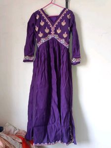 Purple Colour Pant Kurti