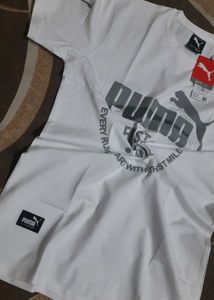 Puma White Graphic Tee