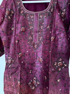 Tailored Tussar Silk Embroidered Kurti