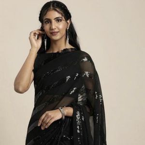 Black georgette Saari