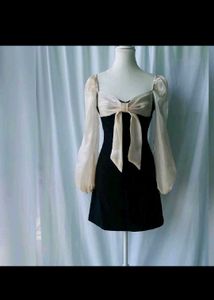 Elegant Bow Accent Mini Dress