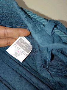 Teal drawstring women&#39;s pants