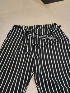 Striped Tie-Cuff Pants