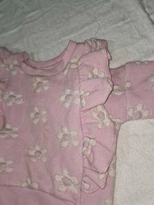 Pink Floral Ruffle Sweatshirt