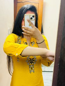 Sunny Yellow Embroidered Kurti
