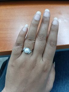 Pearl Stone Silver Ring