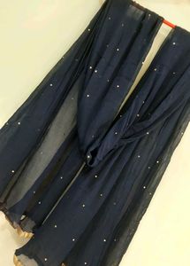 Blue Georgette Dupatta With Golden Stones✨️