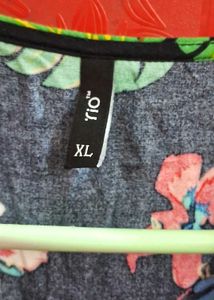 Floral Print Maxi Dress With Detachable Belt Size