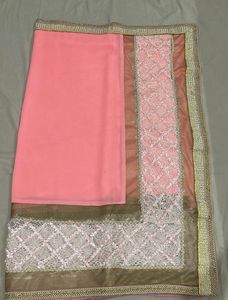Elegant Pink Embroidered Saree