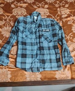 Blue & Black Checkered Shirt