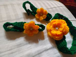 Crochet Flower Napkin Rings (Set of 3)