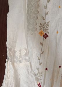 Off White Anarkali Gown Perfect For Your Holi
