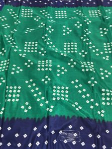 Green &amp; Blue Bandhani Saree