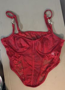 Red Lace Corset Top
