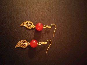 Handmade Leaf Charm Earrings