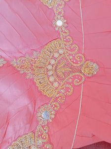 Long Ethnic Gown With Full Sleeves Net