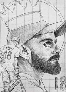 Virat Kohli Outline Drawing