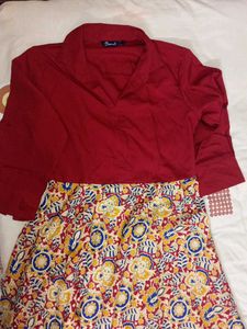 Deewa Straight Dress With Collar And Belt
