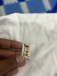 Elegant White Pearl Embellished Shirt