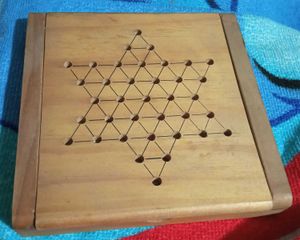 Wooden Chinese Chequers Board With Storage
