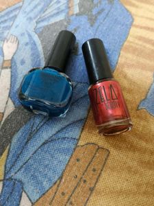 Blue &amp; Red Nail Polish Set