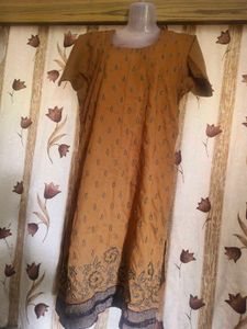 beautiful yellow kurti and dupatta