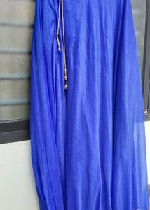 Royal Blue &amp; Golden Embroidered Party Wear Dress