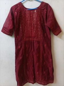 Maroon Ethnic Kurta