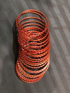 Rust red Metal Bangles Set
