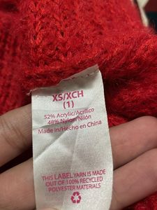 NO Boundaries knit red Pearl sweater for women