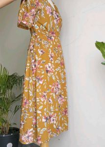 Chiffon Floral Wrap Around Dress