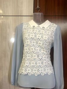 Korean Embellished Collar Layered Top✨🌷