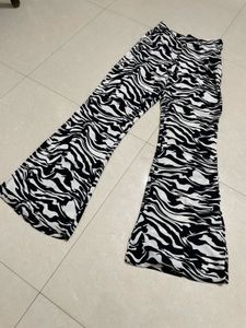H&amp;M Zebra Print Flare Trouser Pants