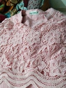 Pink Lace Detail Dress