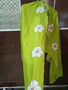 Flower Design Green Dupatta