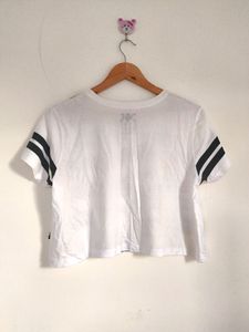 Kook N Keech Printed Women White Crop Top