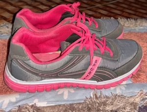 Gray & Pink Sneakers