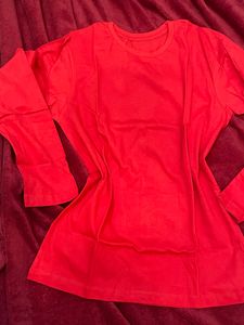 Basic Red Full Sleeves Tshirt
