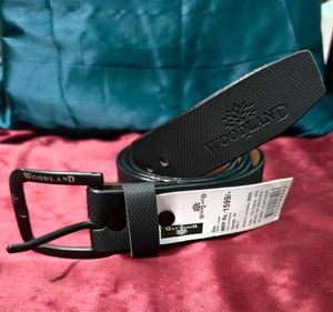 Woodland Black Leather Belt