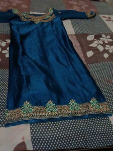 Teal Embellished Indian Dress