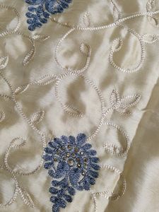 Beige Colour Embroided Saree